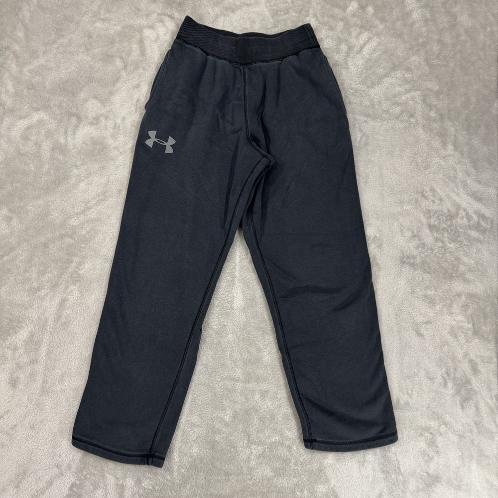 Under Armour Sweatpants Mens Small Faded Black Loose Rival Fleece Warm Up Jogger